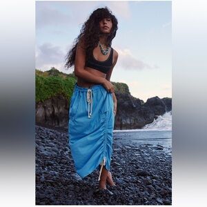 Free People Ocean Blue Maxi Skirt